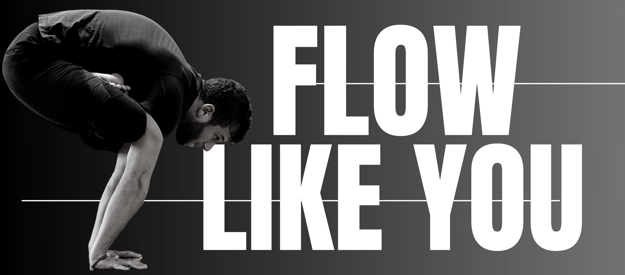 Flow Like You: Revolution Yoga graphic of a yogi in an arm balance