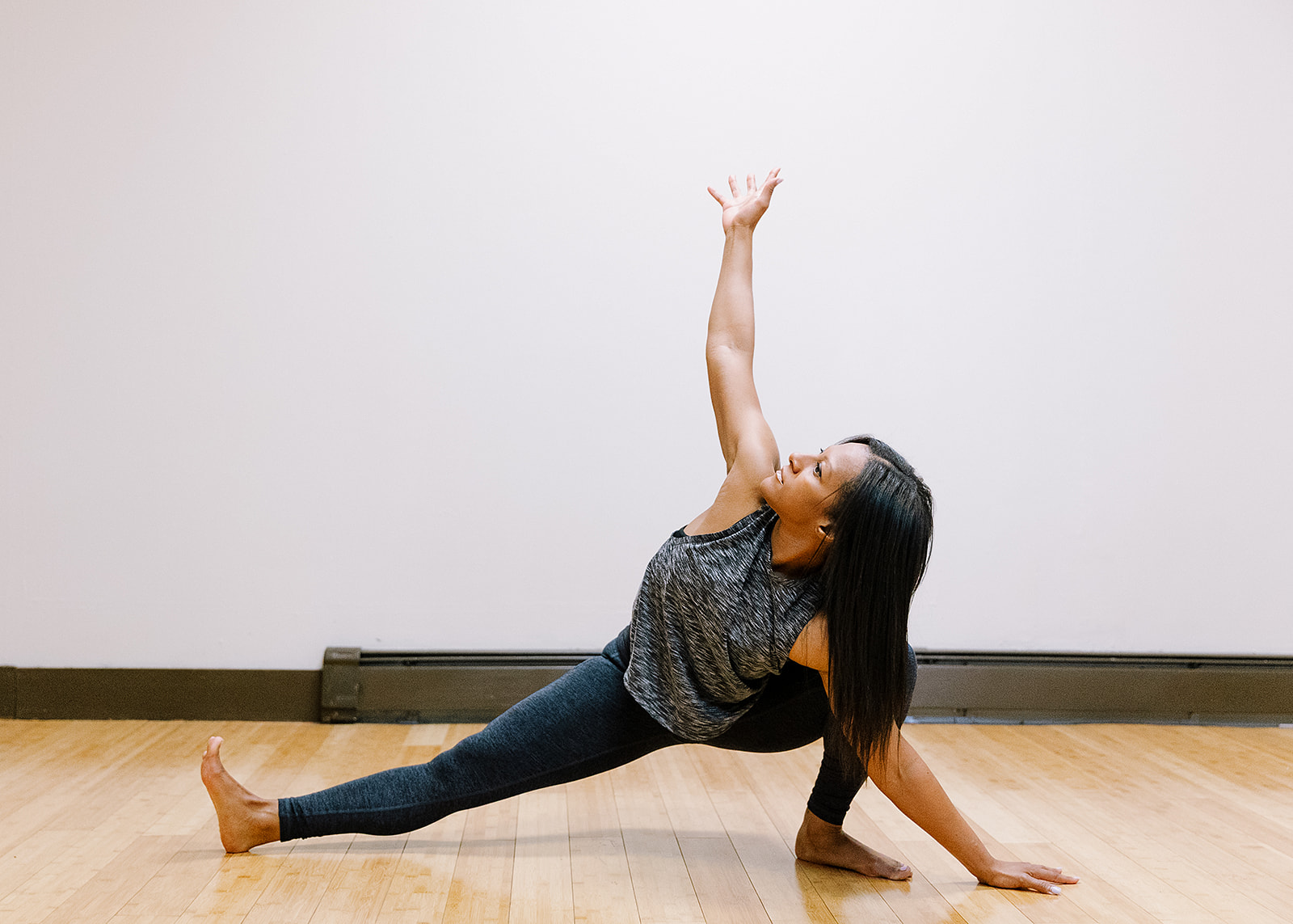 Jen Myers in a side plank variation