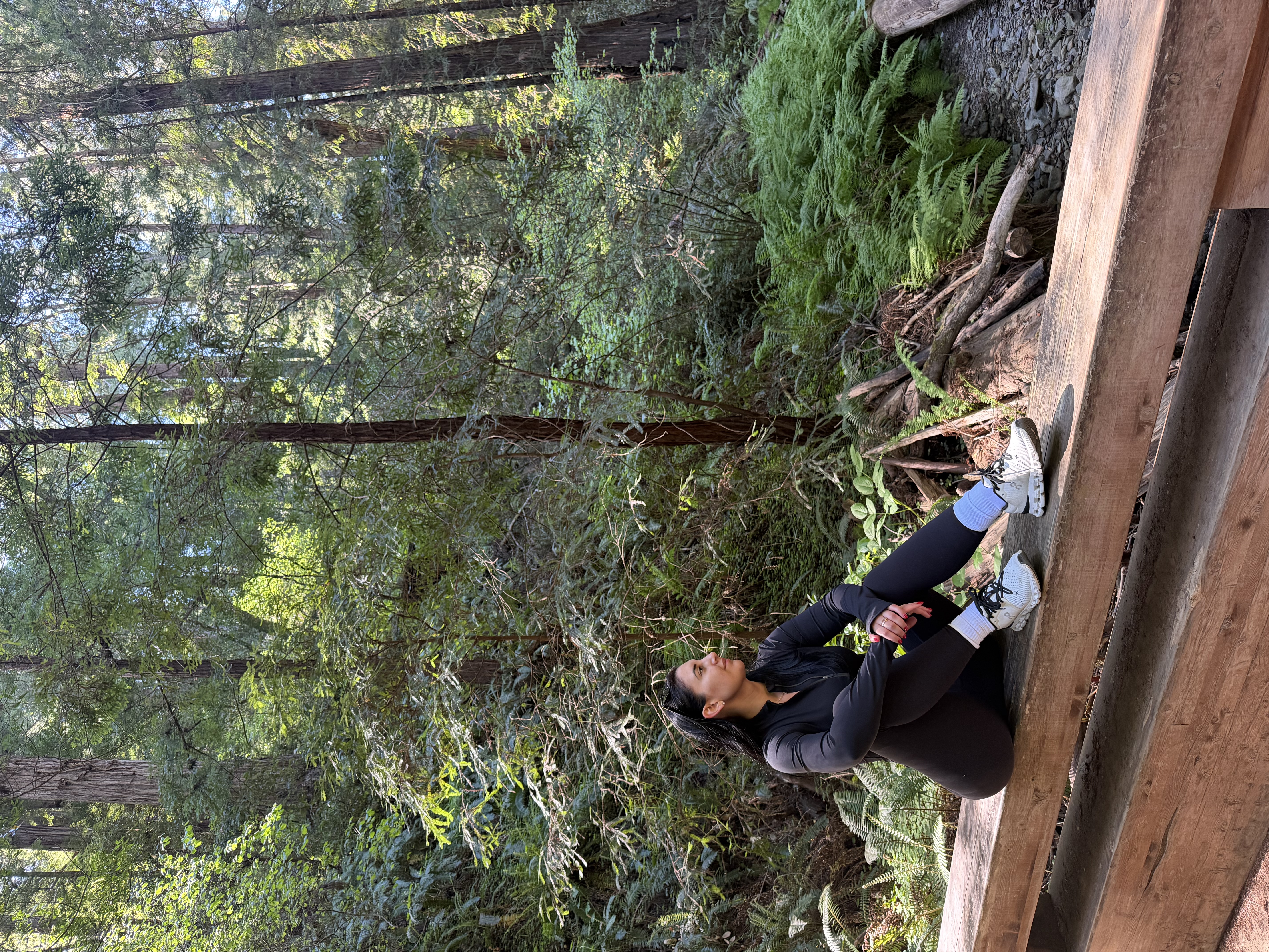 Nicole Aydinoglo in the redwoods